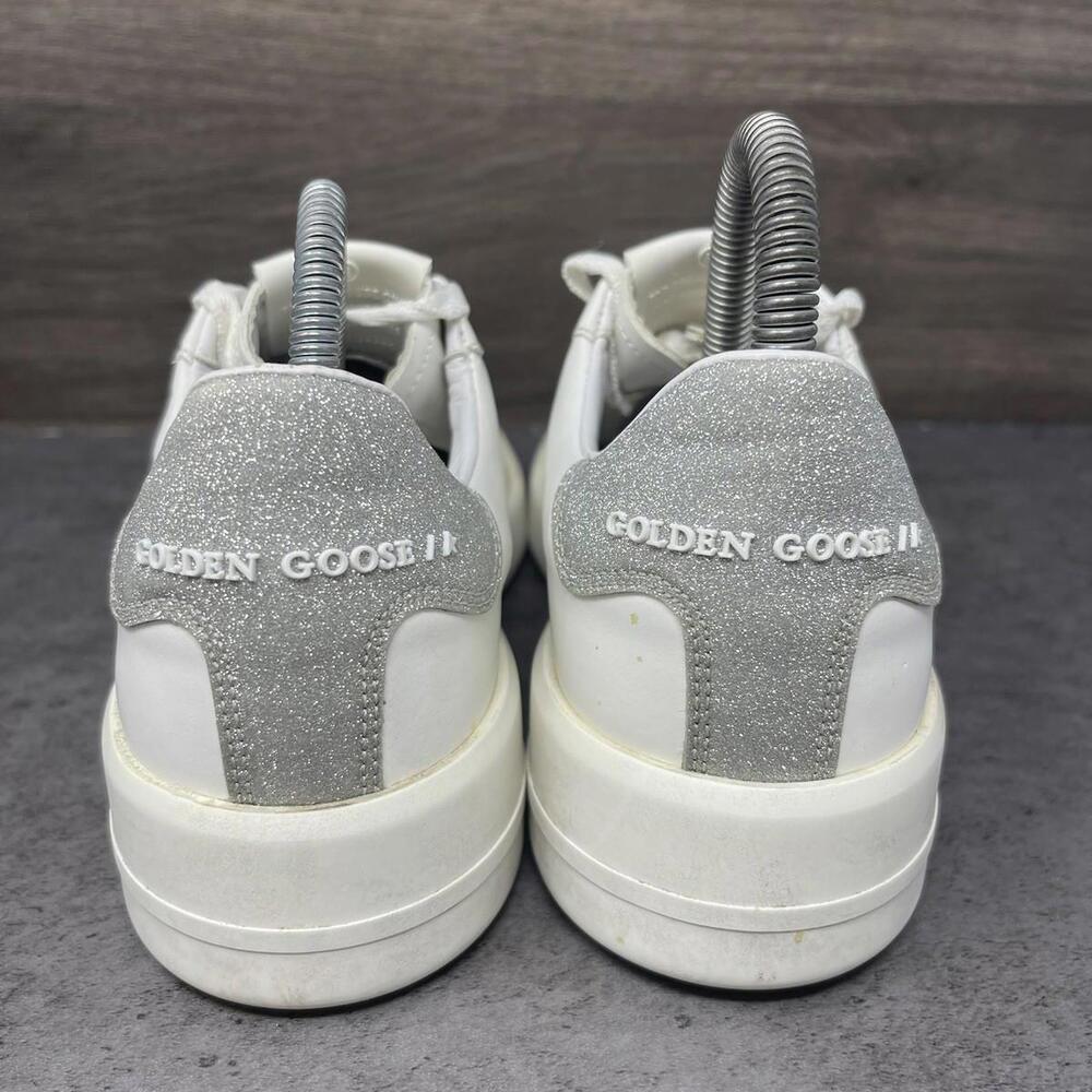 Golden Goose Sneakers Womens Size 7 (38) White Pure Star Lot Glitter Shoes - Picture 6 of 11